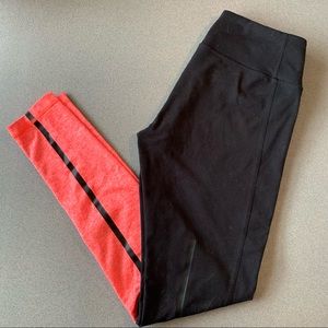 Zella black and pink full length running tights